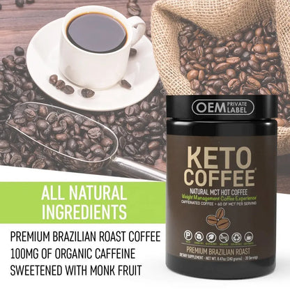 Fat Burner Keto Diet MCT Ketones Ketogenic Keto BHB Powder Mixed Instant Keto Coffee